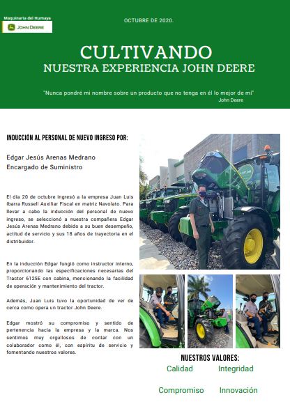 Experiencia al John Deere